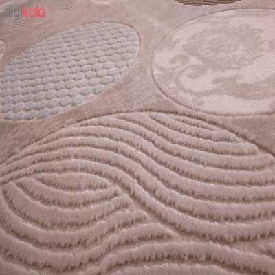 فرش ماشینی زمرد مشهد طرح دایره رنگ زمینه بژ