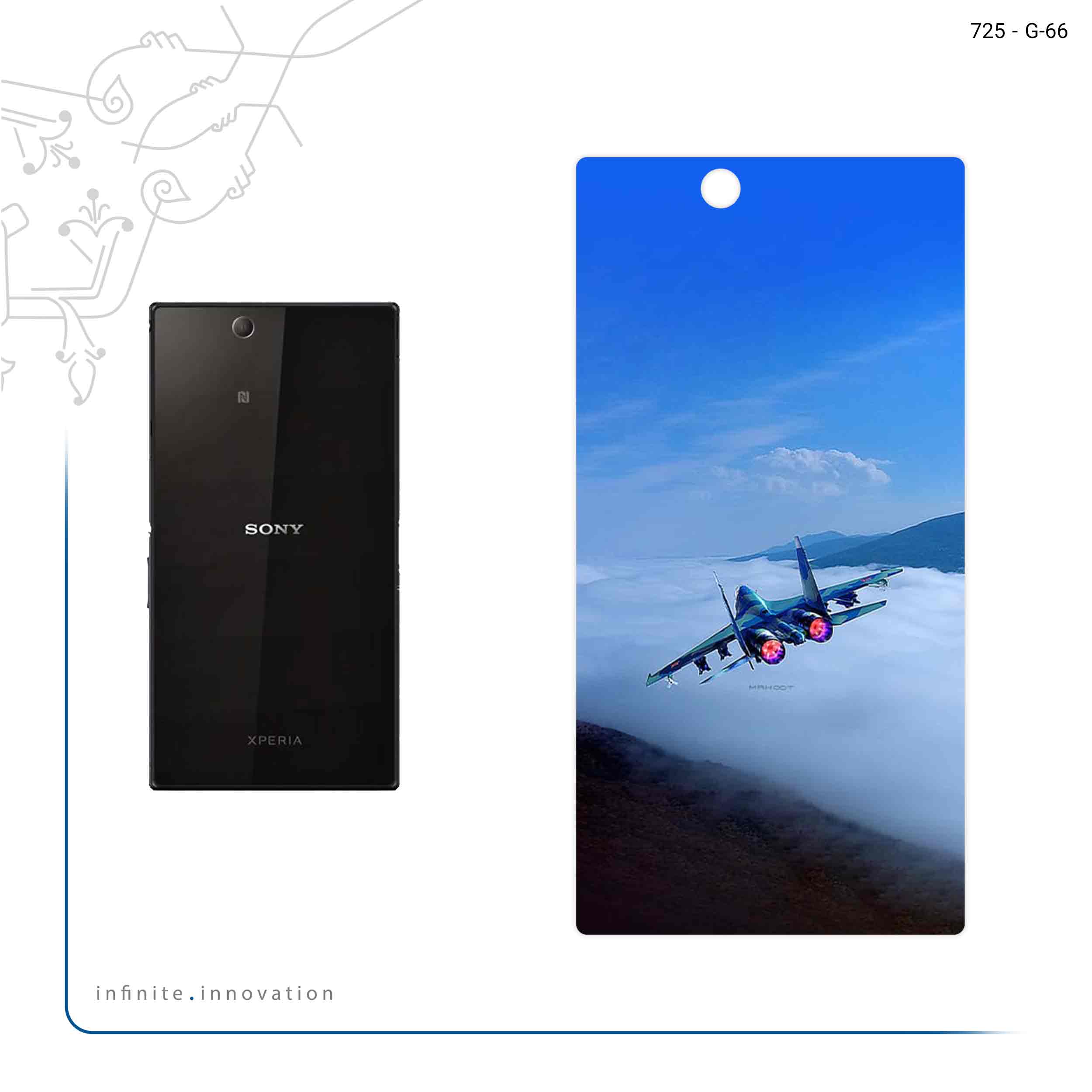 برچسب پوششی ماهوت مدل Fighter plane Su27 مناسب برای گوشی موبایل سونی Xperia Z Ultra