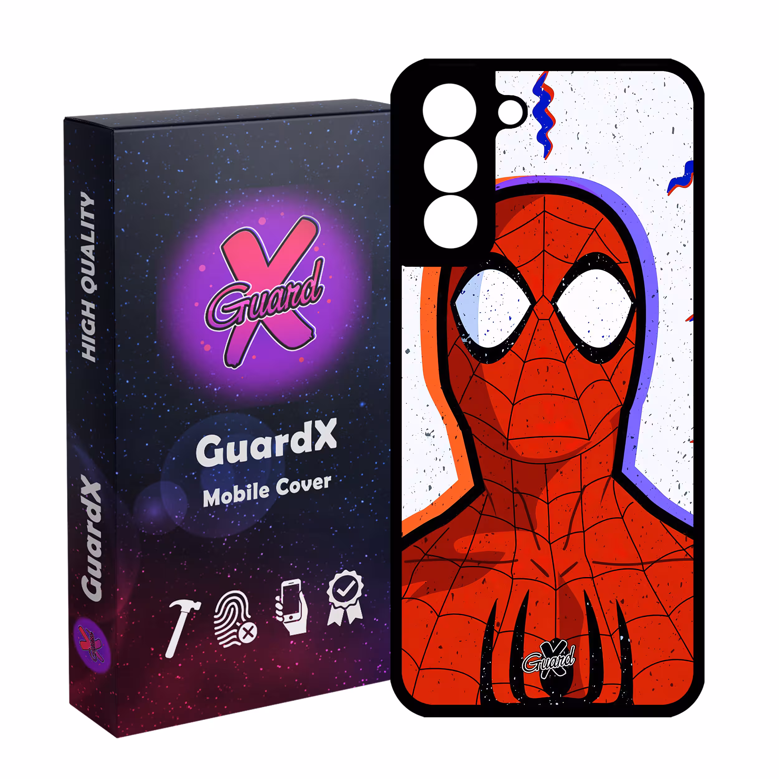 کاور گارد ایکس طرح Spider Man مدل Glass10495 مناسب برای گوشی موبایل سامسونگ Galaxy S21 FE