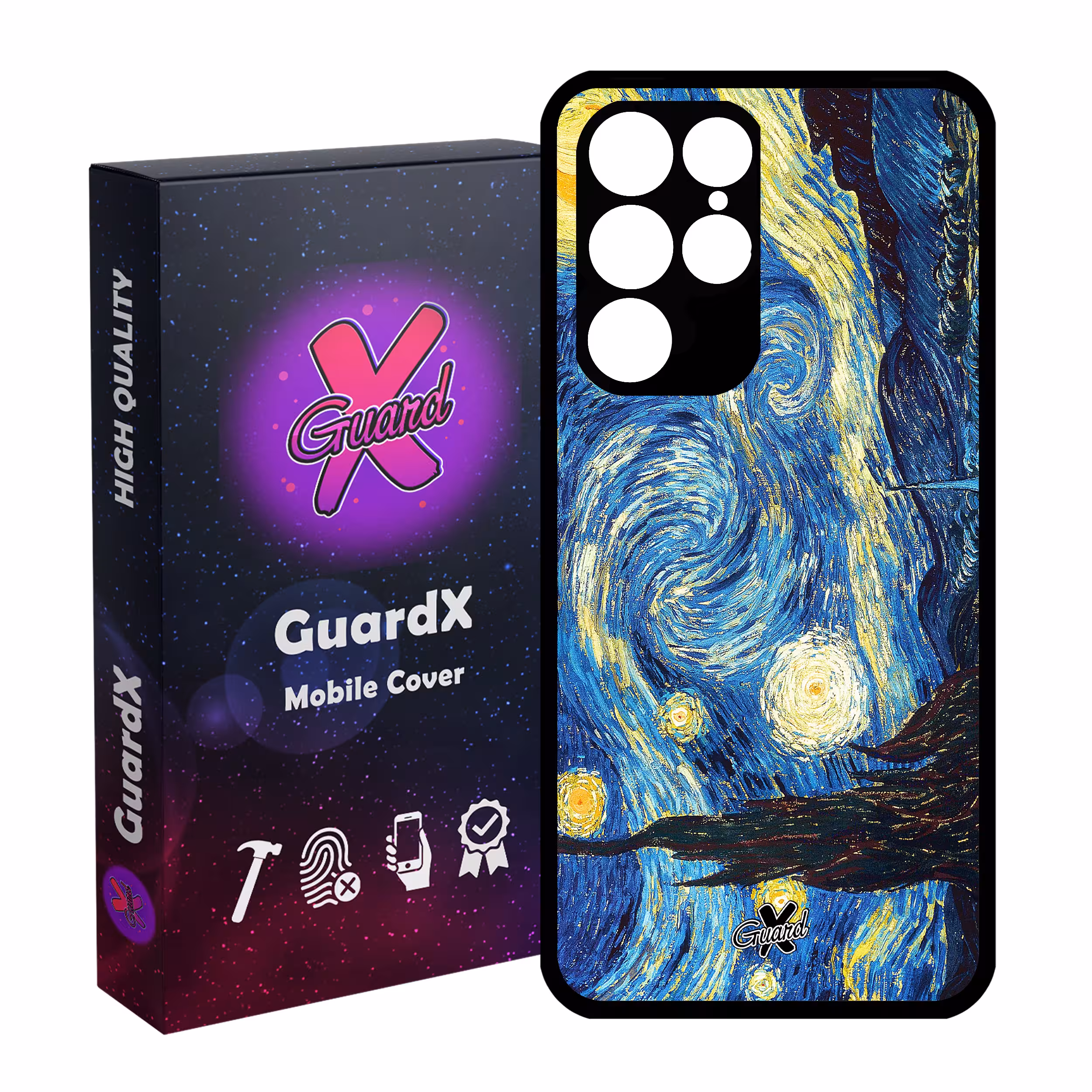 کاور گارد ایکس طرح Starry Night مدل Glass10110 مناسب برای گوشی موبایل سامسونگ Galaxy S22 Ultra