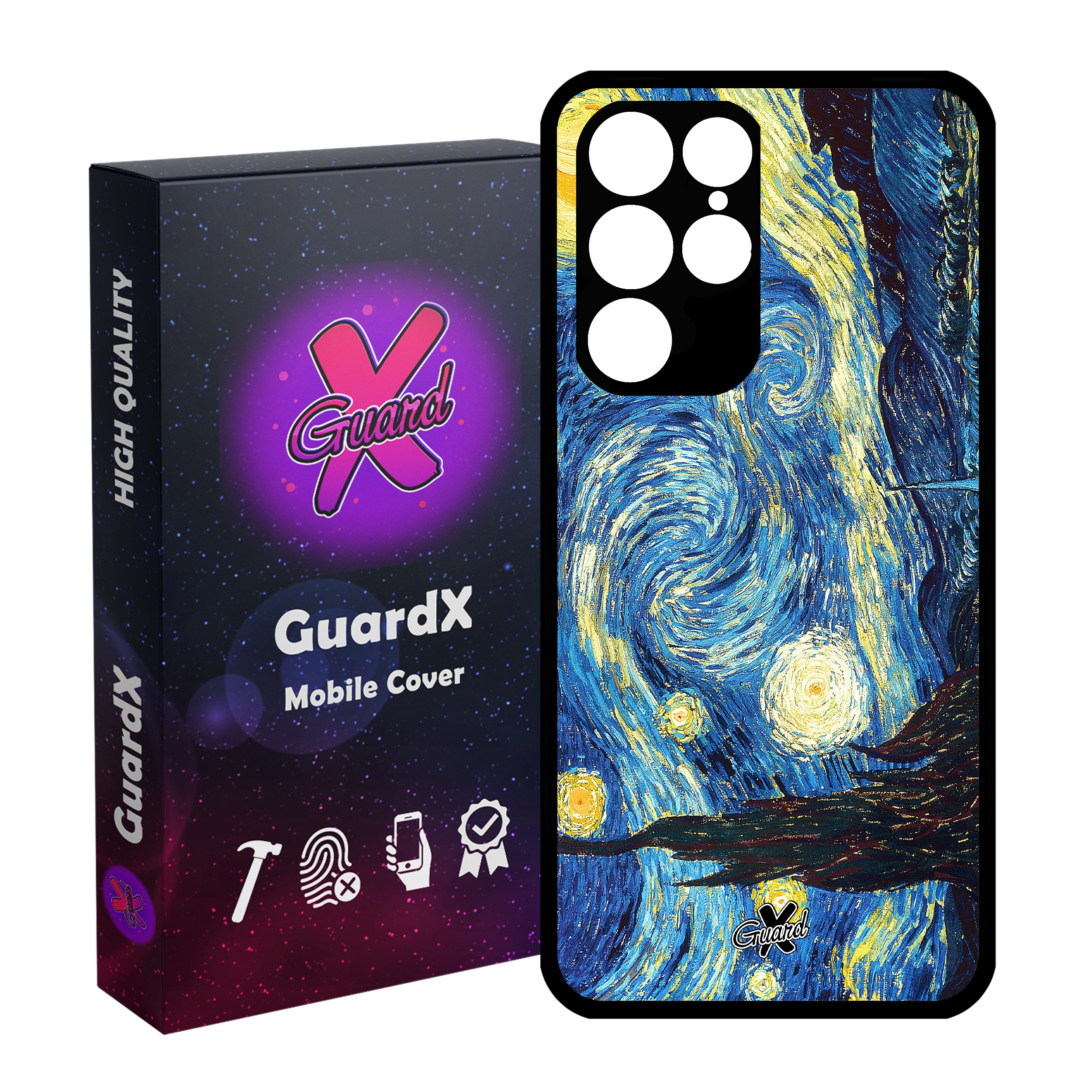 کاور گارد ایکس طرح Starry Night مدل Glass10110 مناسب برای گوشی موبایل سامسونگ Galaxy S22 Ultra