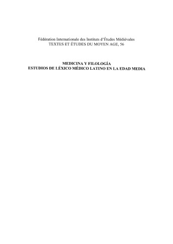 خرید و دانلود نسخه کامل کتاب Medicina y Filología. Estudios de léxico médico latino en la Edad Media