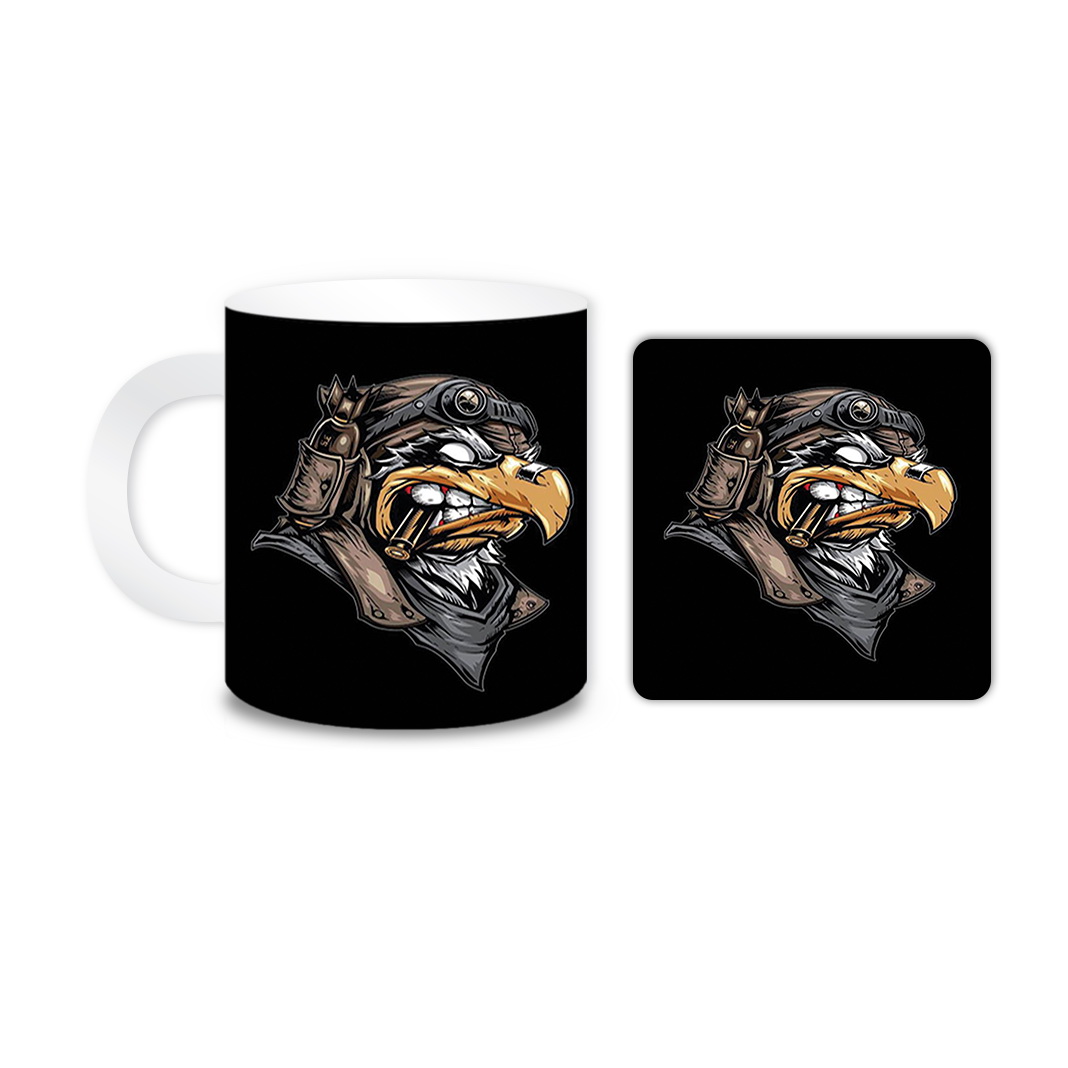 ماگ مدل عقاب کد 510 به همراه زیر لیوانی