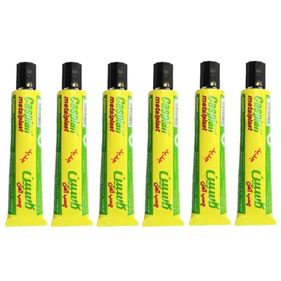 چسب آهن کاسپین مدل Metal plast New حجم 100 میلی لیتر بسته 6 عددی 