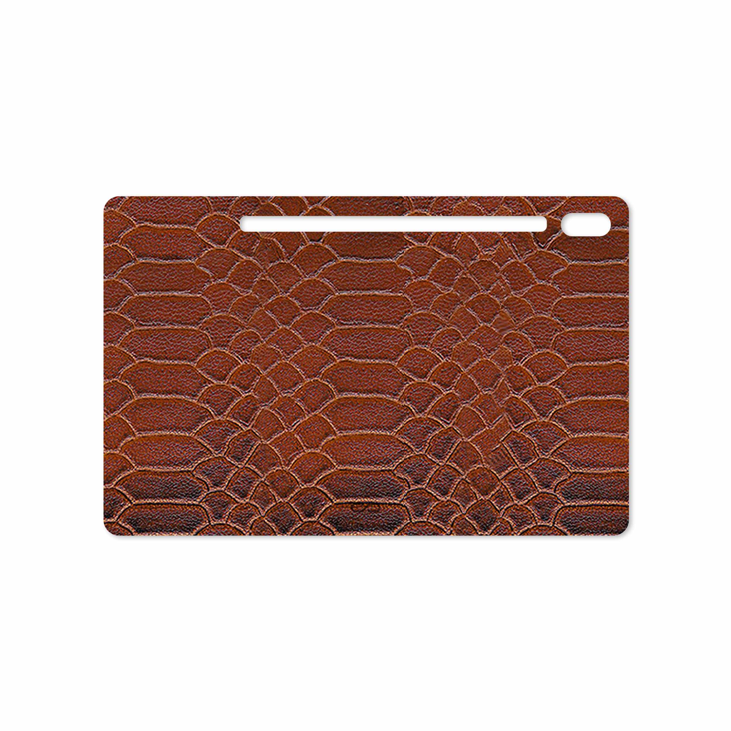 برچسب پوششی ماهوت مدل Brown-Snake-Leather مناسب برای تبلت سامسونگ Galaxy Tab S6 2019 SM-T865