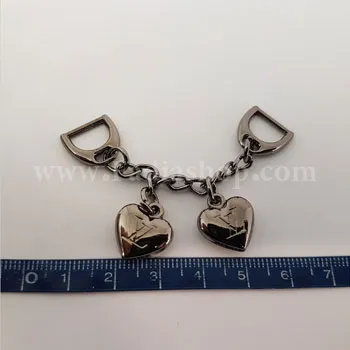 مارک دوختنی فلزی آویز دار قلبی دودی