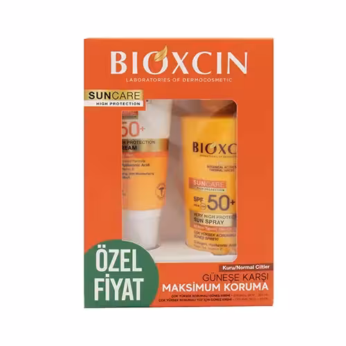 ست كرم و اسپري ضد آفتاب پوست چرب بيوكسين با SPF50