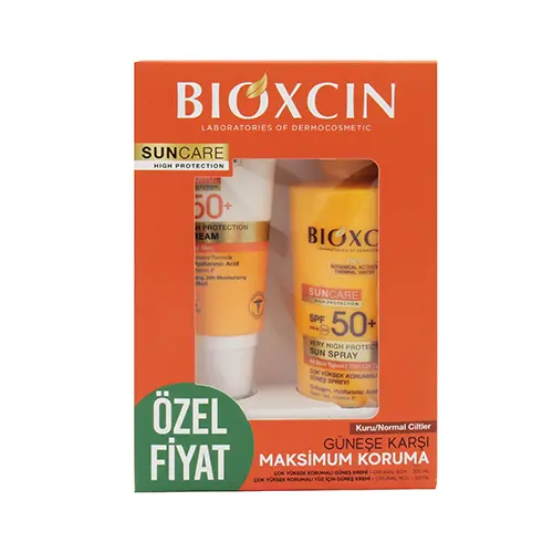 ست كرم و اسپري ضد آفتاب پوست چرب بيوكسين با SPF50