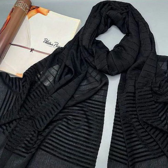 شال مشکی محرمی طرح مخمل بدون منگوله