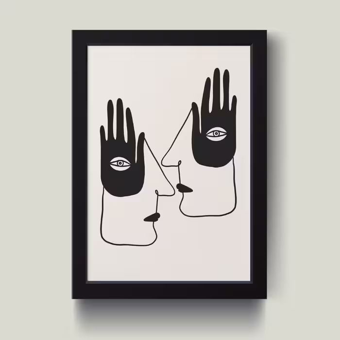 تابلو مدل مینیمال Hand face کدS1612-b