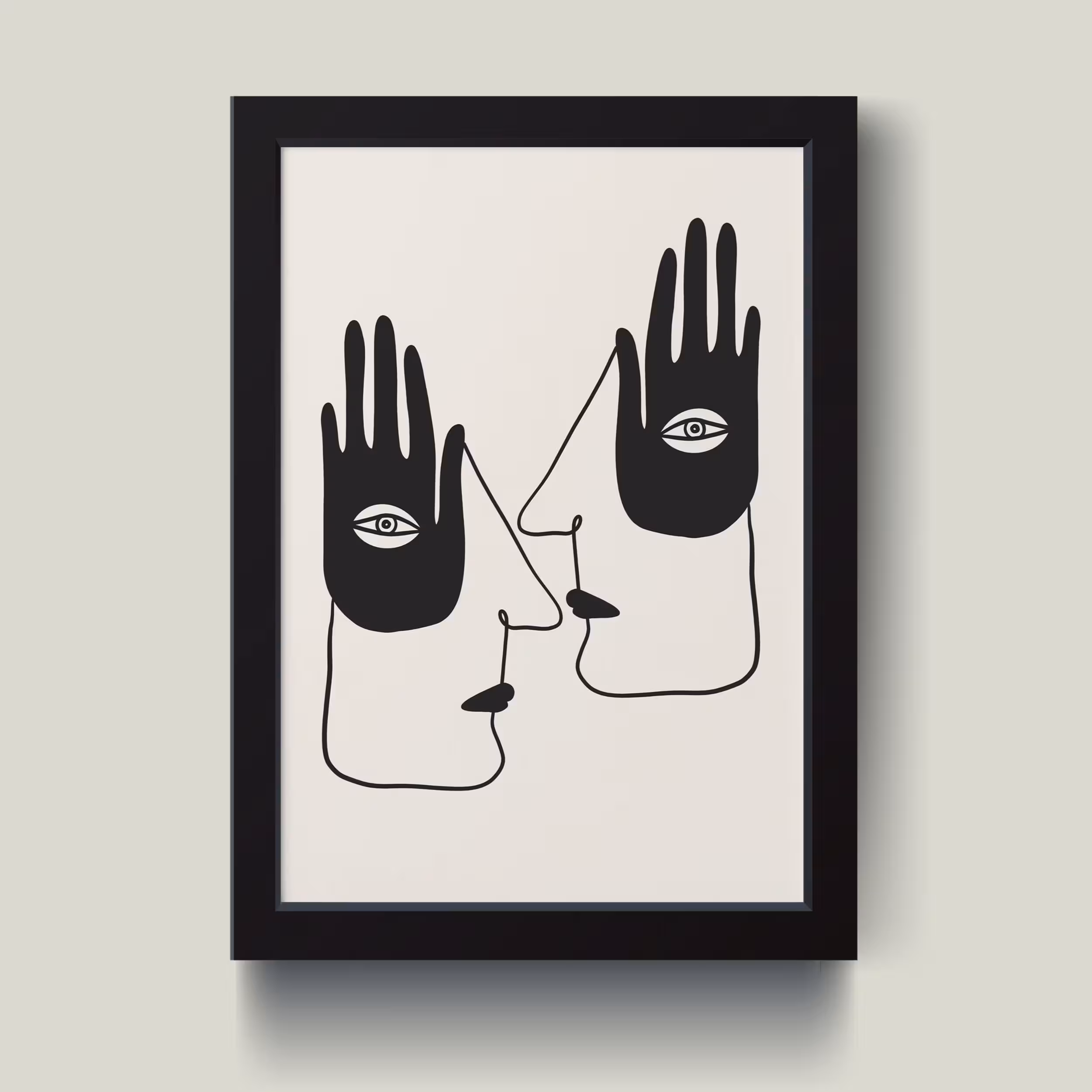 تابلو مدل مینیمال Hand face کدS1612-b