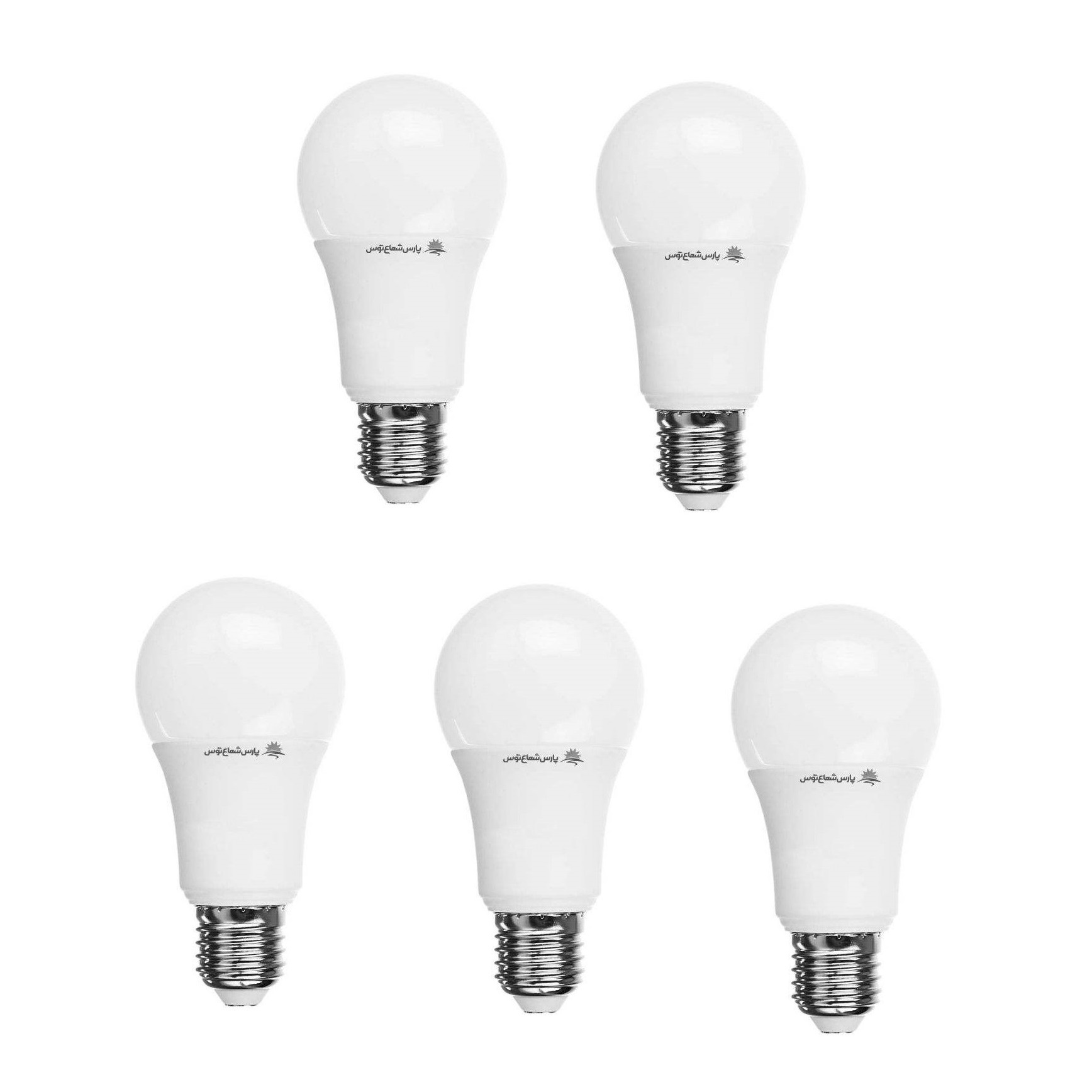 لامپ ال ای دی 12 وات پارس شعاع توس مدل حبابی پایه E27 بسته 5 عددی