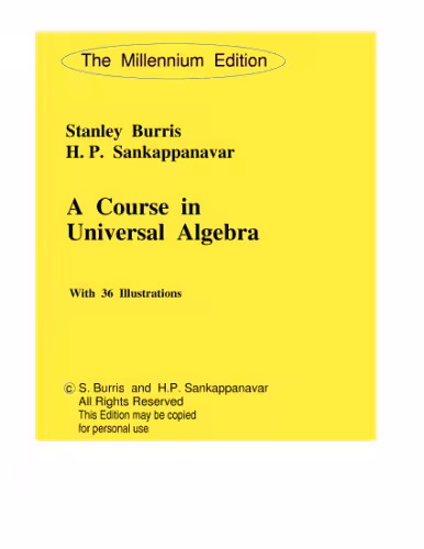 خرید و دانلود نسخه کامل کتاب A Course in Universal Algebra