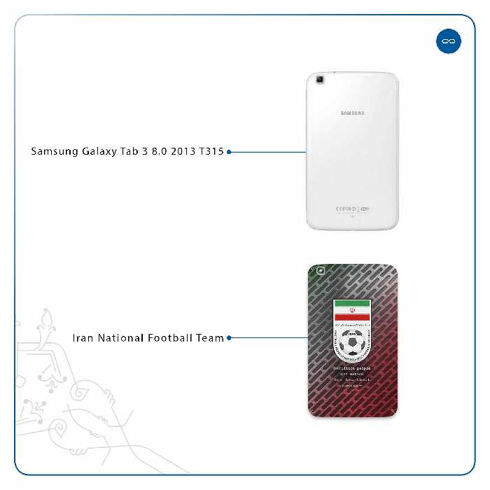 برچسب پوششی ماهوت مدل Iran-National-Football-Team مناسب برای تبلت سامسونگ Galaxy Tab 3 8.0 2013 T315