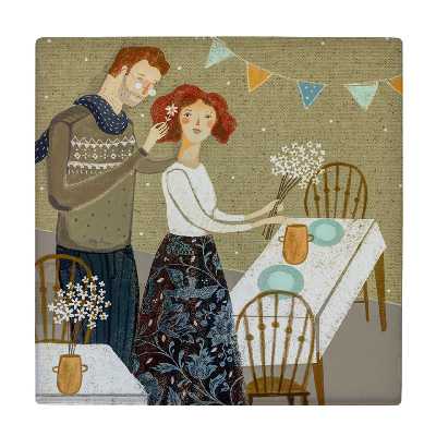 کاشی کارنیلا طرح جشن عشاق مدل لوحی کد WKB743 