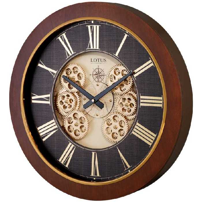 ساعت ديواری چرمی- چرخ دنده ای لوتوس کد محصول: GC-400406-BROOKLINE