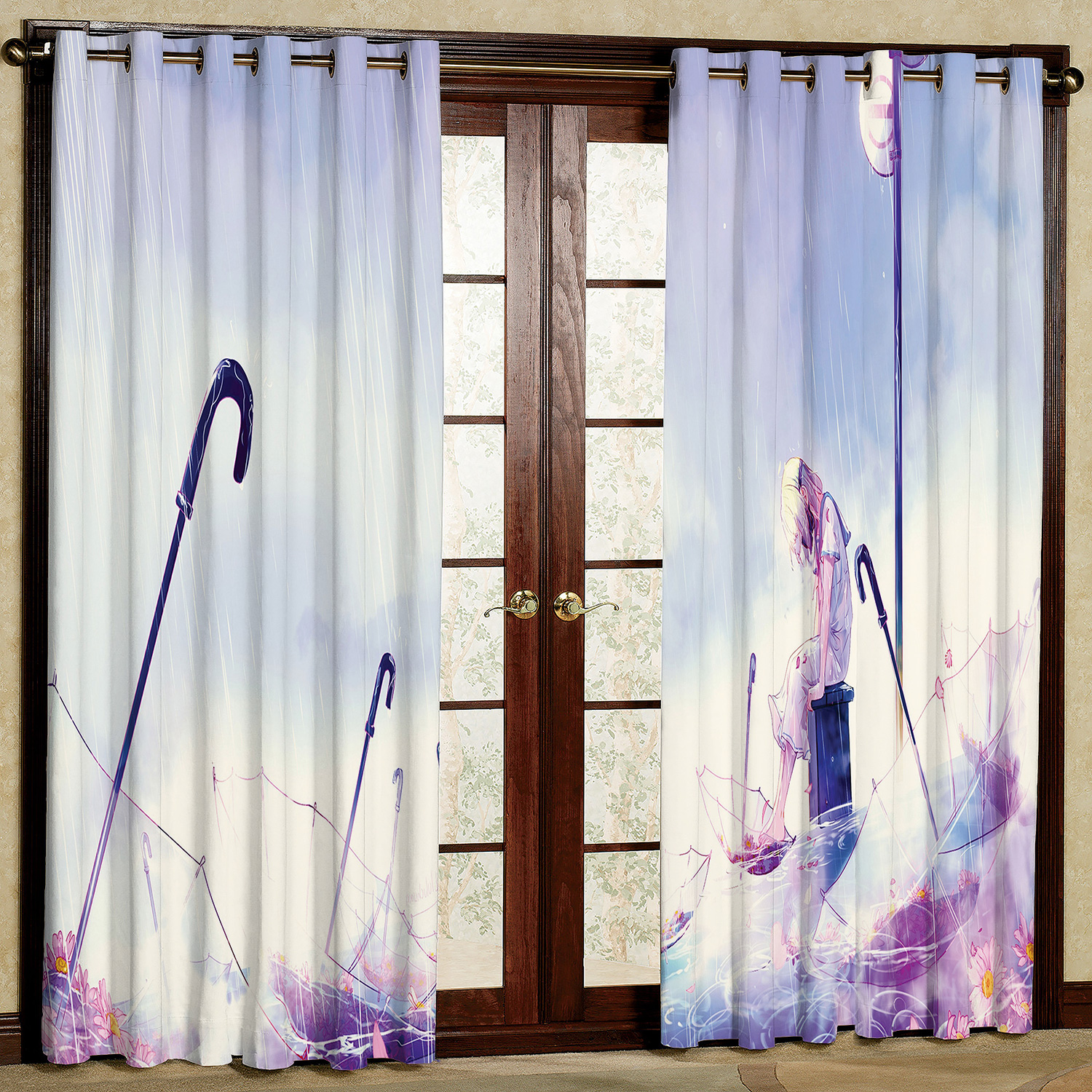 پرده مدل چتر برعکس مخمل پانچی کد 2516 سایز 200x140 سانتی متر