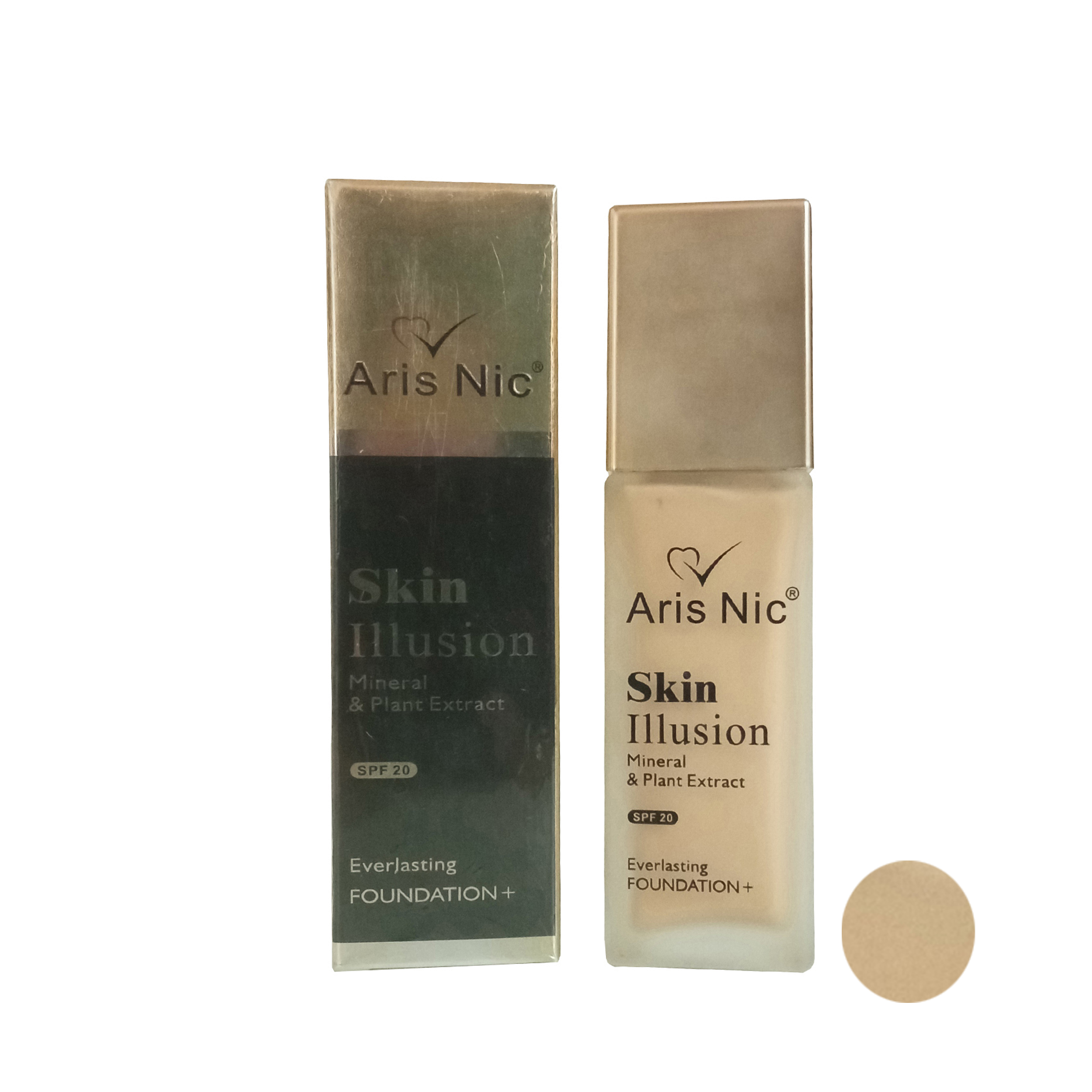 کرم پودر آریس نایس مدل SKIN Illusion شماره 3 حجم 45 میلی لیتر