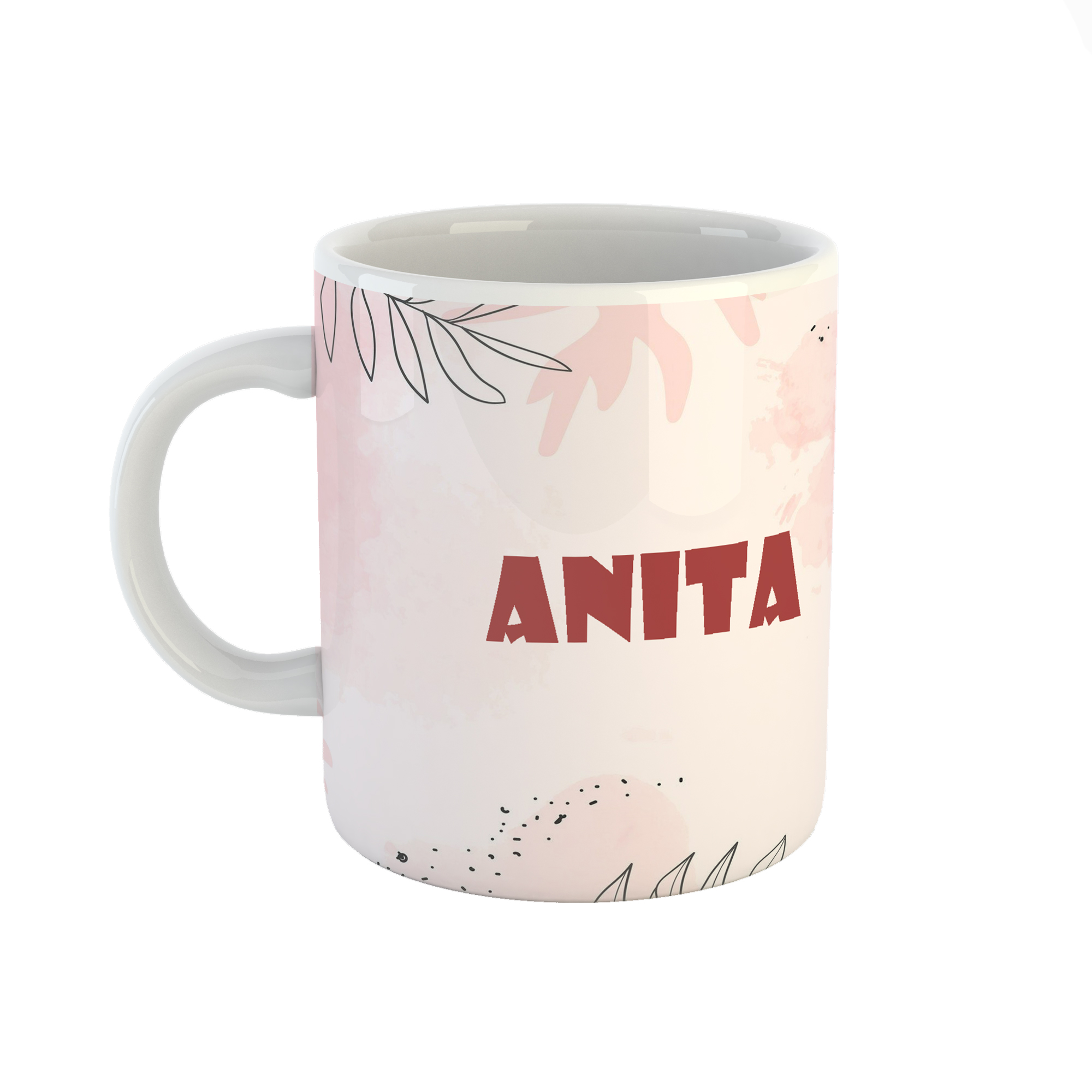 ماگ طرح اسم آنیتا مدل برگ کد 205