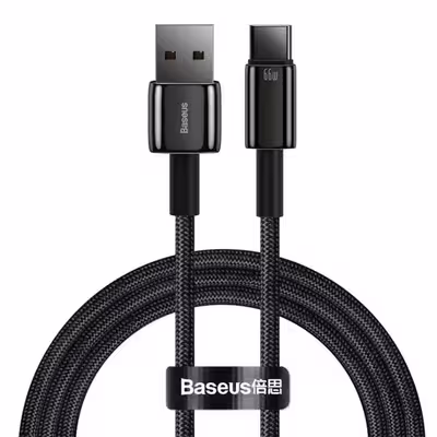 کابل USB به USB-C باسئوس مدل Tungsten Gold 66W طول 1 متر