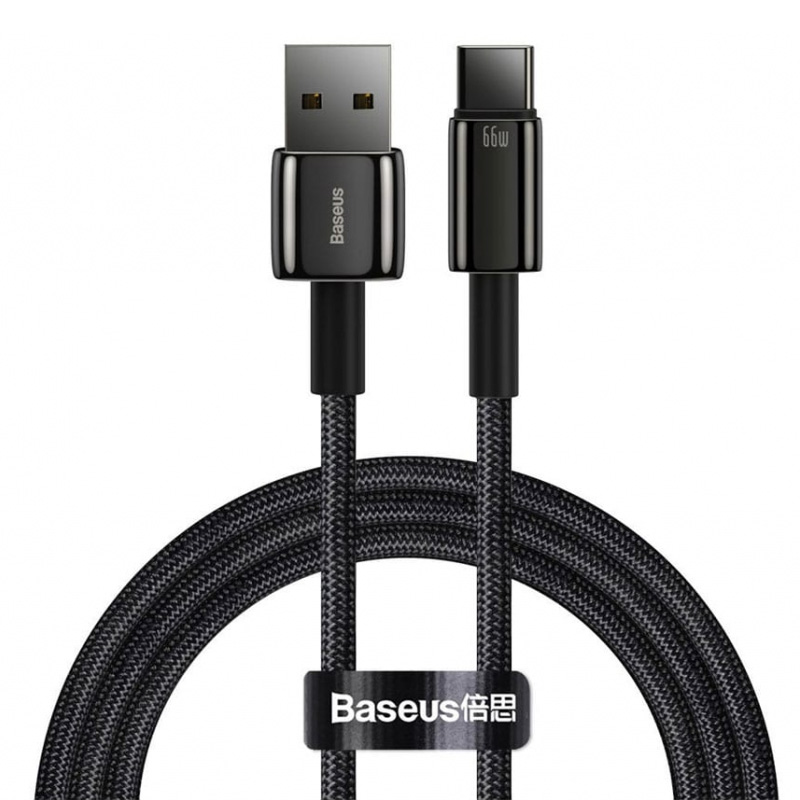 کابل USB به USB-C باسئوس مدل Tungsten Gold 66W طول 1 متر