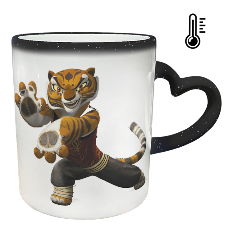 ماگ حرارتی مدل دسته قلبی اکلیلی طرح پاندا کنگ فو کار کد 82