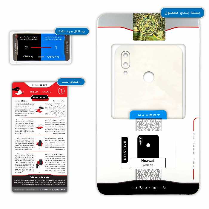 برچسب پوششی ماهوت مدل Elephant مناسب برای گوشی موبایل هوآوی Nova 3e