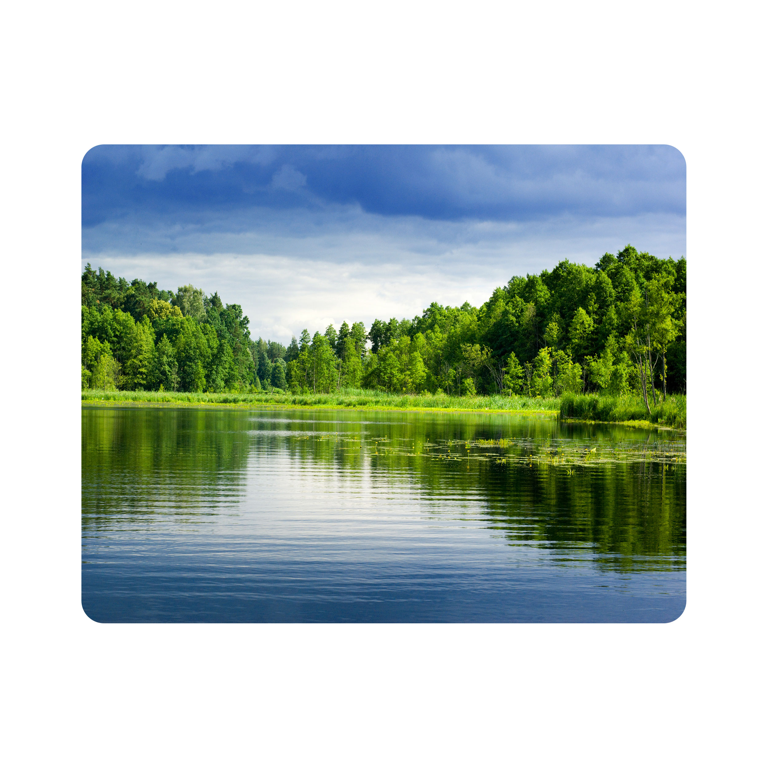 ماوس پد اطلس آبی  طرح دریا و درخت و سبزه مدل T7027