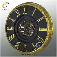 ساعت دیواری اورجینال آرتمیس آلیاژ فلزی طلایی| کد رفرنس 90050، مدل: 2044Gold Black