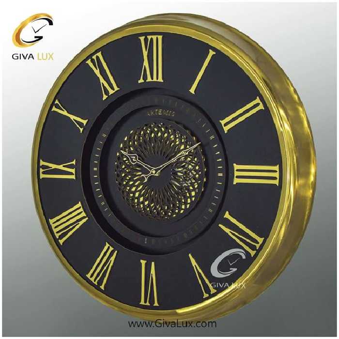 ساعت دیواری اورجینال آرتمیس آلیاژ فلزی طلایی| کد رفرنس 90050، مدل: 2044Gold Black