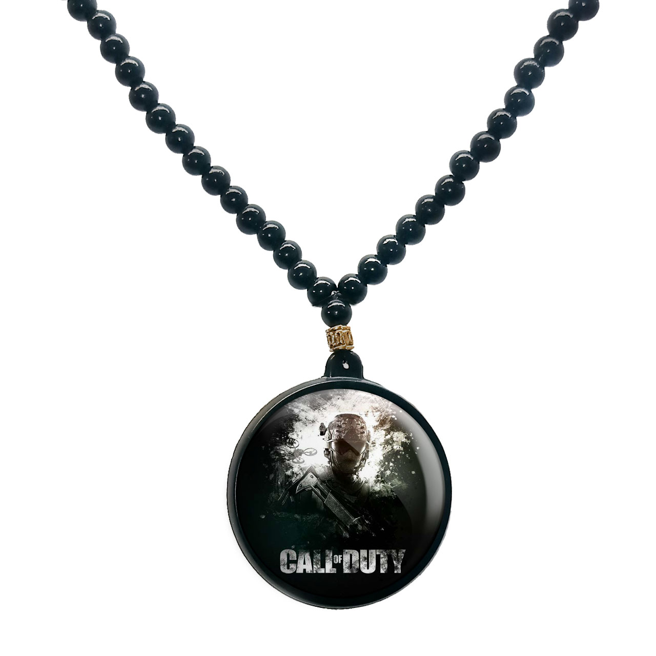 گردنبند پرمانه طرح call of duty کد pmd.7526 مدل دو طرفه