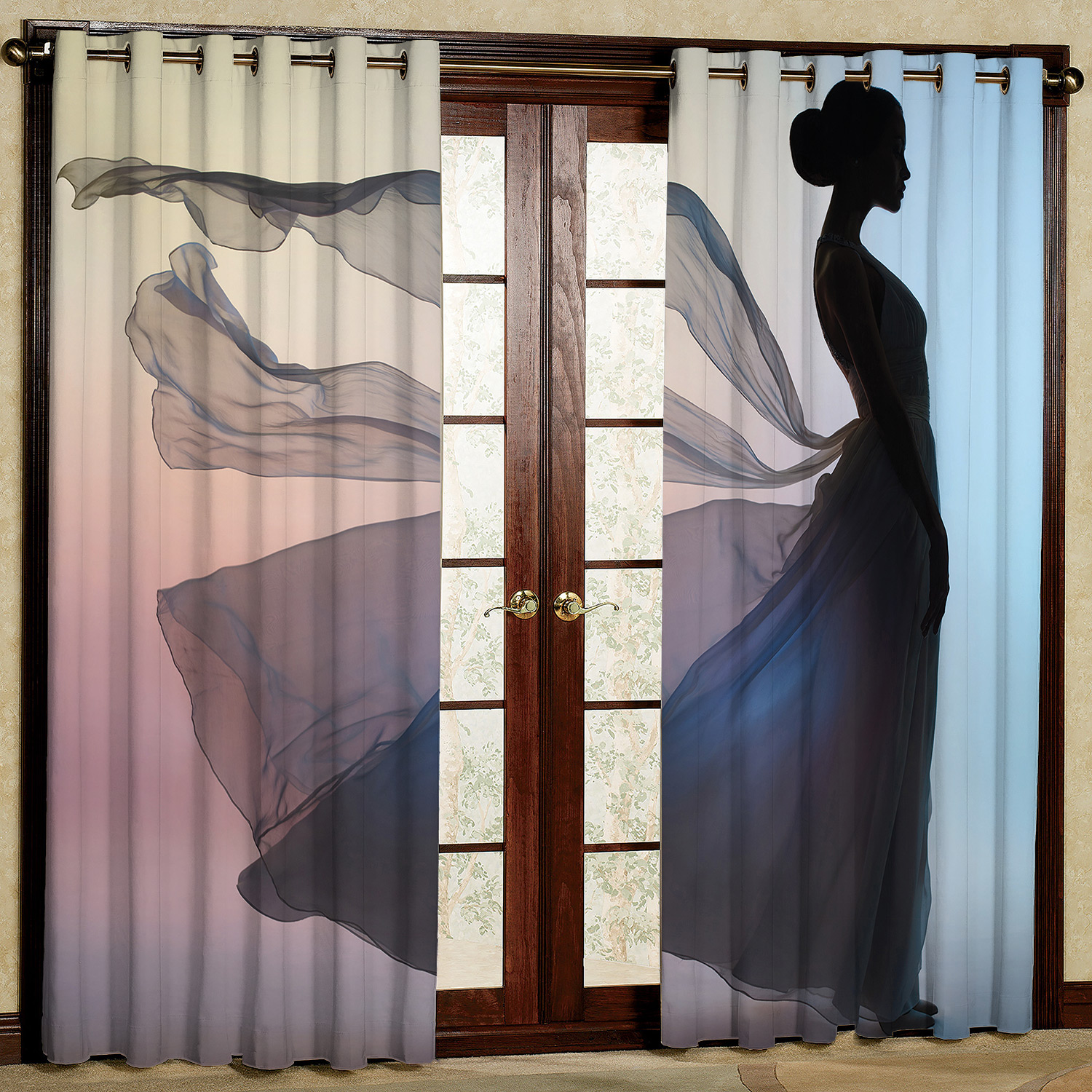  پرده مدل دختر  مخمل پانچی کد 1321 سایز 140x280 سانتی متر