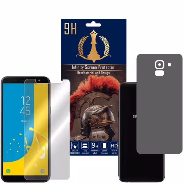 برچسب پوششی اینفینیتی مدل PRO MAX مناسب برای گوشی موبایل سامسونگ Galaxy J6 به همراه محافظ صفحه نمایش