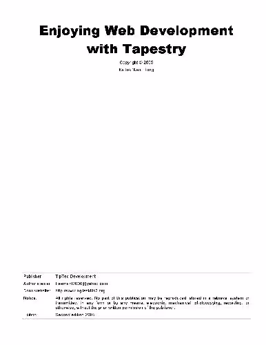 خرید و دانلود نسخه کامل کتاب Enjoying Web Development with Tapestry