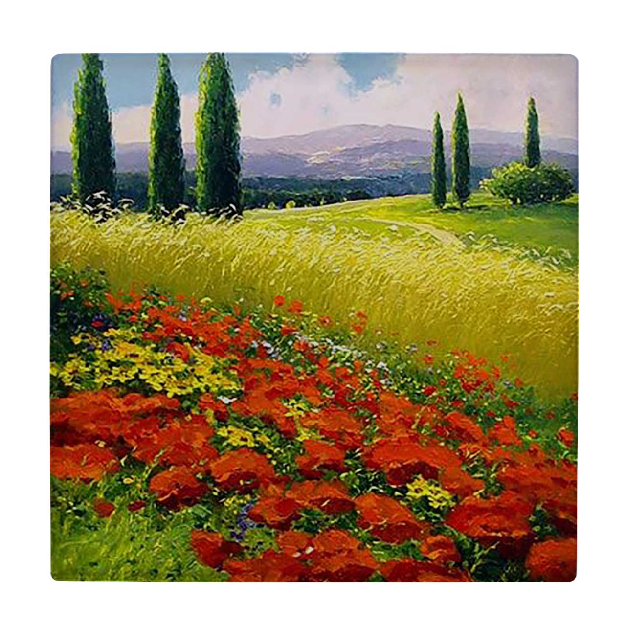  کاشی کارنیلا طرح دشت گل و درختان سرو کد wkk996