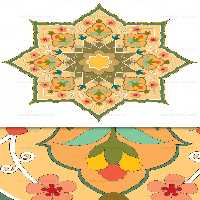 وکتور شمسه اسلیمی مینیمال - گرافیک با طعم تربچه