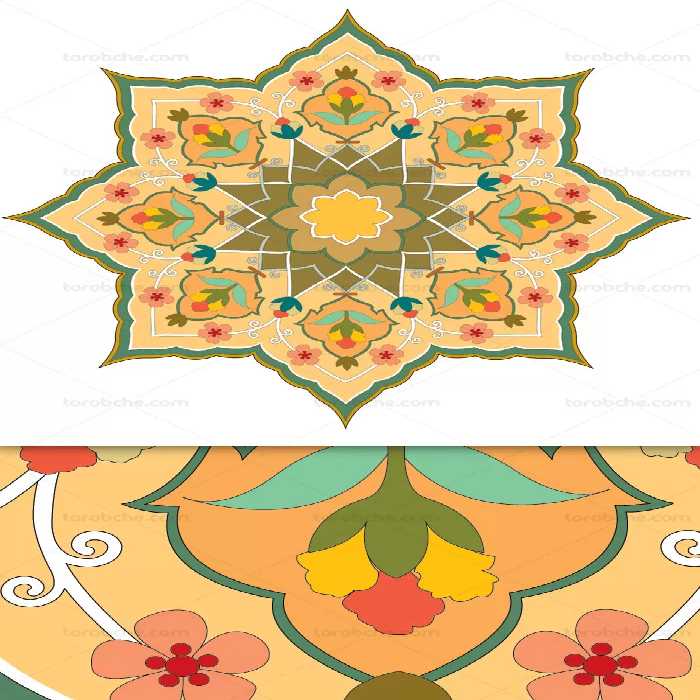 وکتور شمسه اسلیمی مینیمال - گرافیک با طعم تربچه