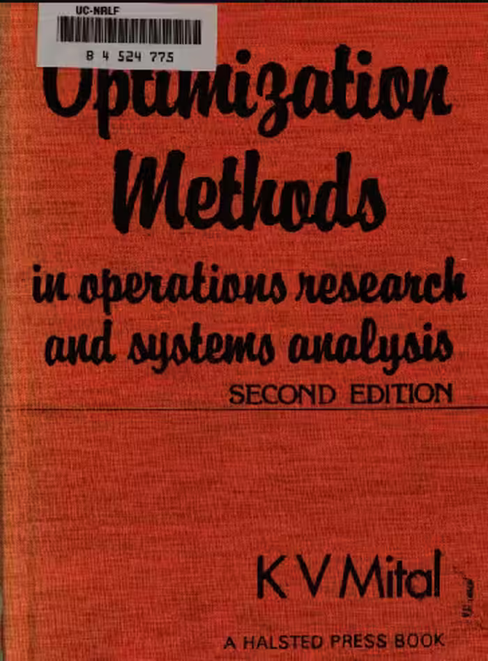 خرید و دانلود نسخه کامل کتاب Optimization methods in operations research and systems analysis (2nd Edition) - Pdf