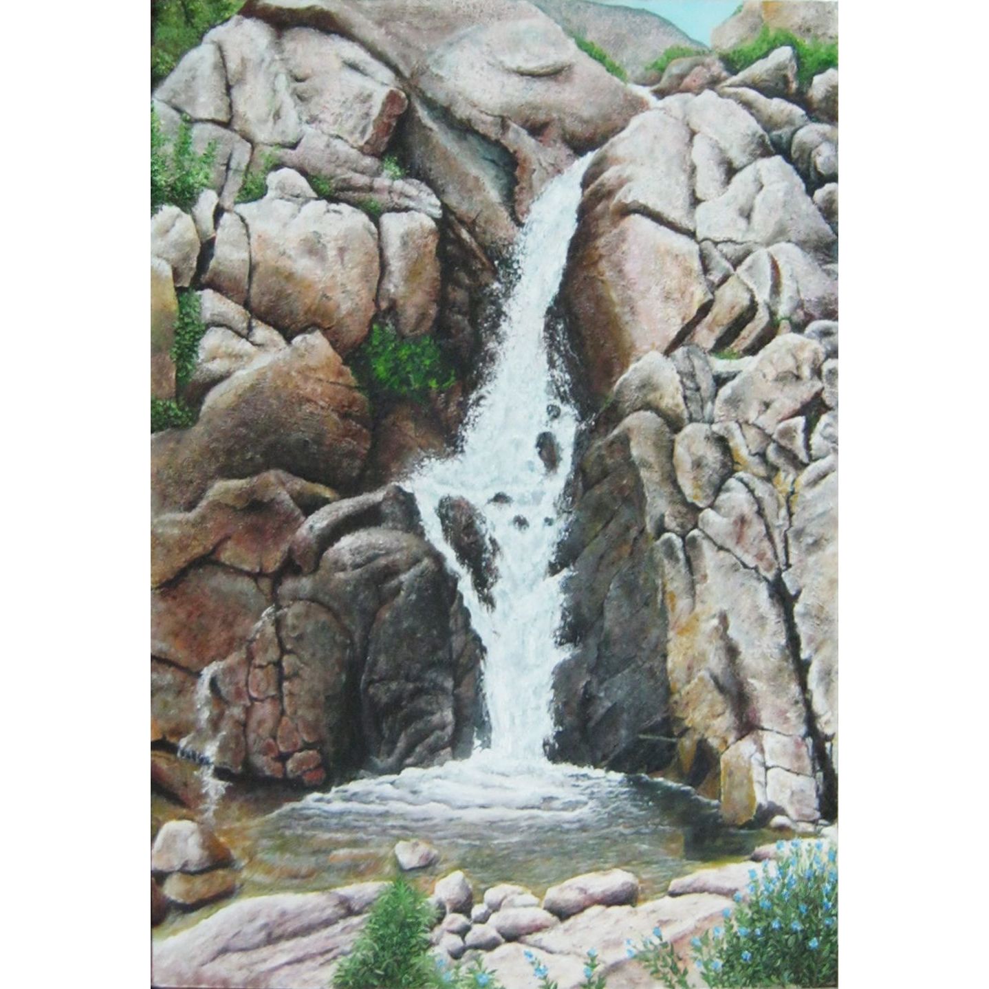 تابلو نقاشی رنگ روغن طرح آبشار