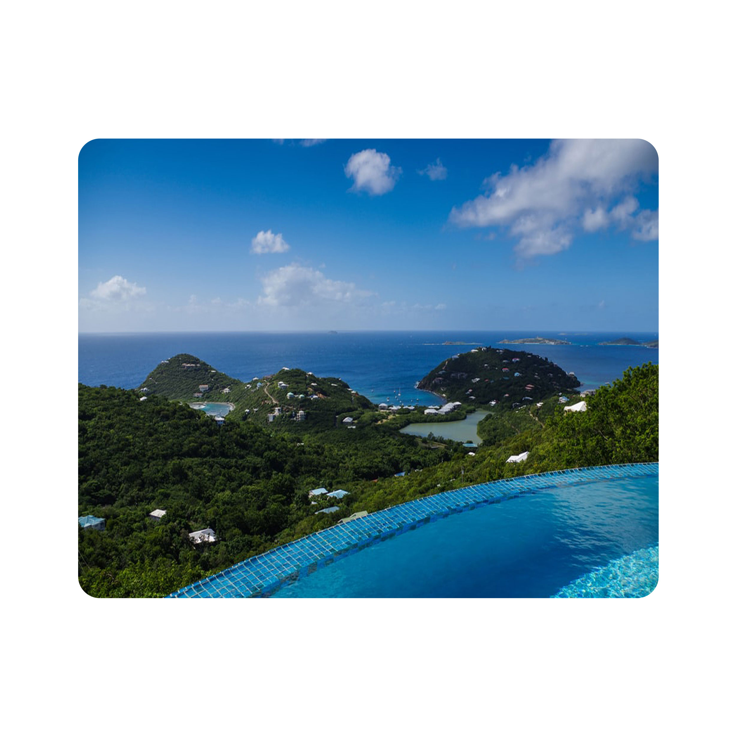 ماوس پد اطلس آبی طرح درخت و آسمان و دریا  مدل T7514