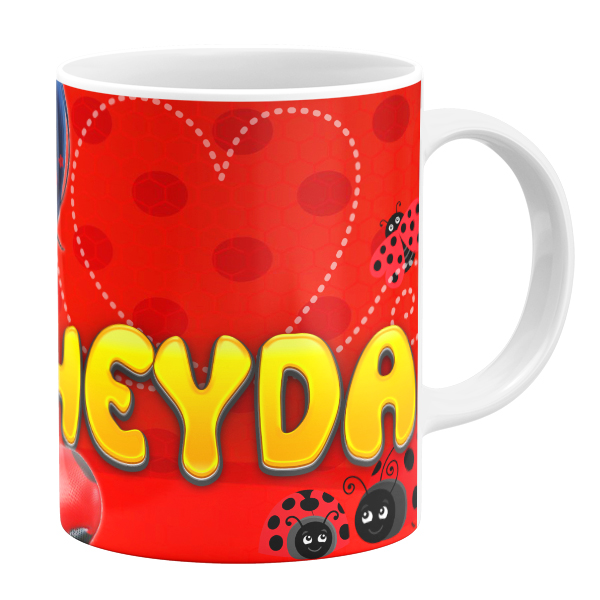 ماگ طرح دختر کفشدوزکی مدل شیدا