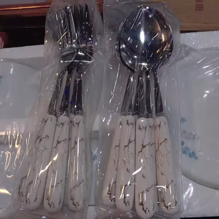 قاشق و چنگال طرح ماربل خارجی 6 عددی