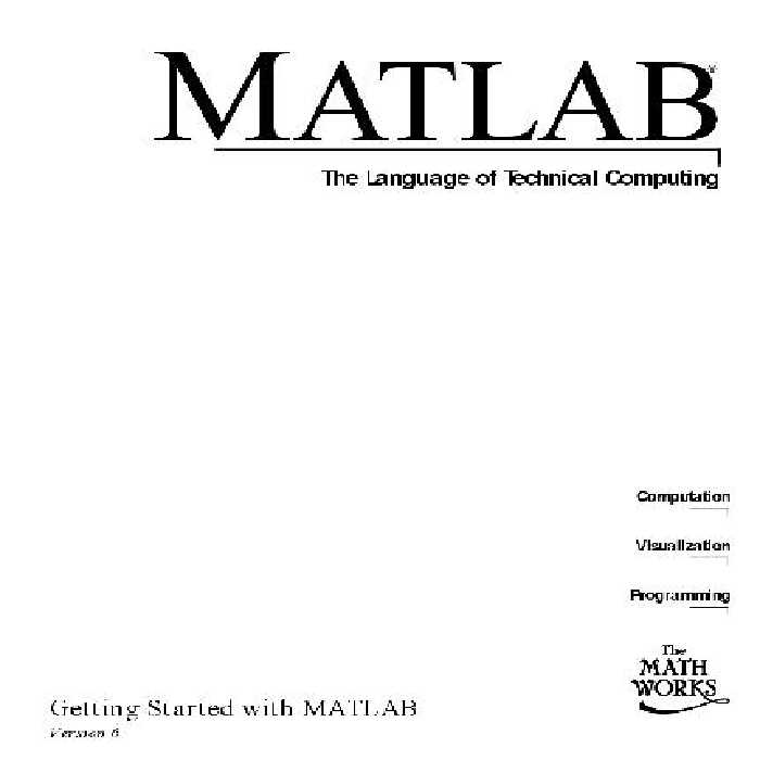 خرید و دانلود نسخه کامل کتاب Matlab. The Language of Technical Computing (version 6)