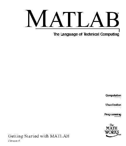 خرید و دانلود نسخه کامل کتاب Matlab. The Language of Technical Computing (version 6)