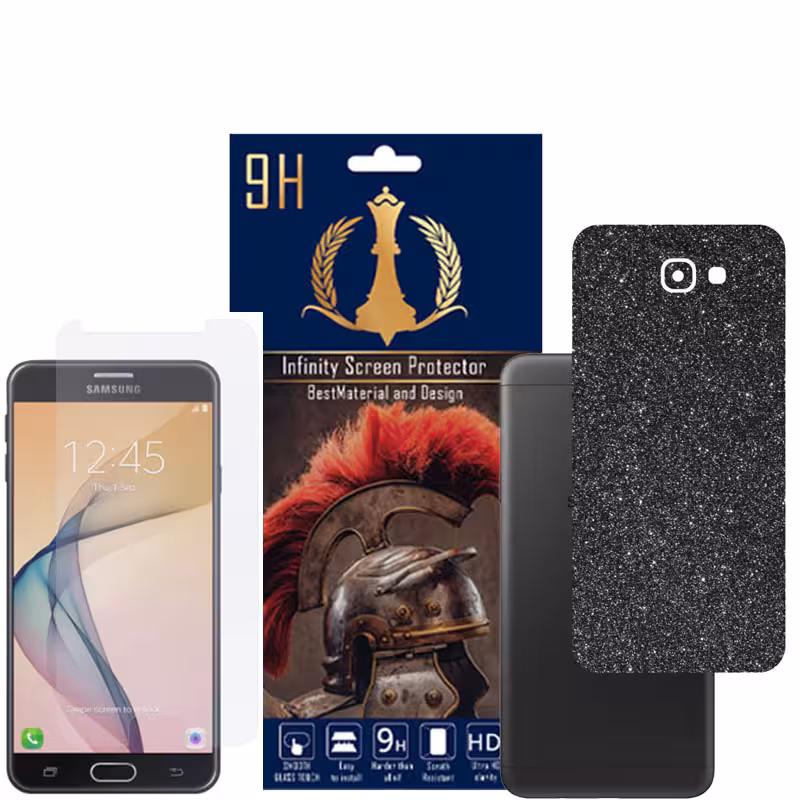 برچسب پوششی اینفینیتی مدل PRO MAX مناسب برای گوشی موبایل سامسونگ GALAXY J7 PRIME به همراه محافظ صفحه نمایش