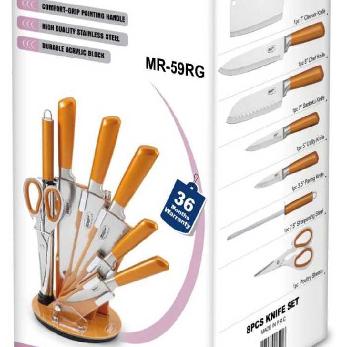 سرویس چاقو هفت پارچه  استیل ضد زنگ مارک مایر مدل 59