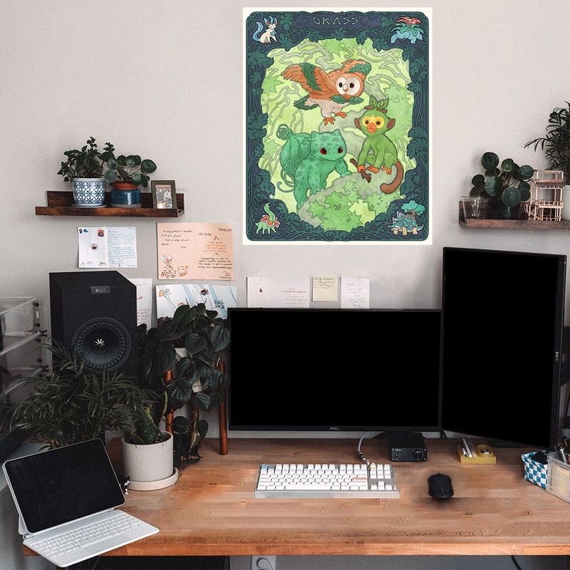 تابلو شاسی مدل پوکمون سبز Pokemon Grass کدC1-8 | دنیای قاب