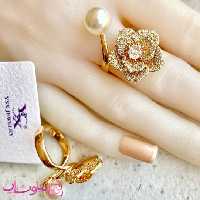 انگشتر دخترانه YSX مدل گل و مروارید کد 229