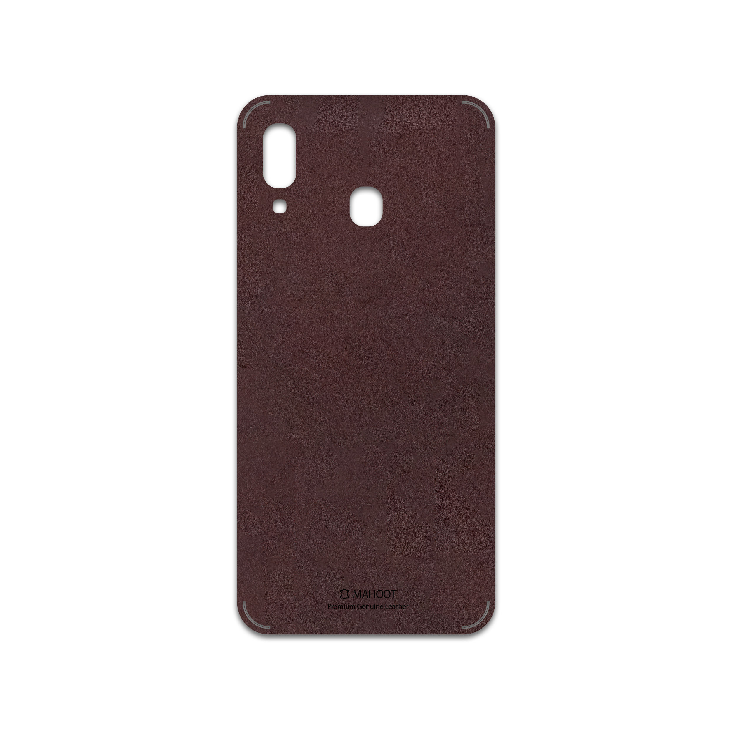 برچسب پوششی ماهوت مدل Matte-Dark-Brown-Leather مناسب برای گوشی موبایل سامسونگ Galaxy A20