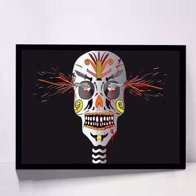 تابلو مدل skull and gun کد F-17002